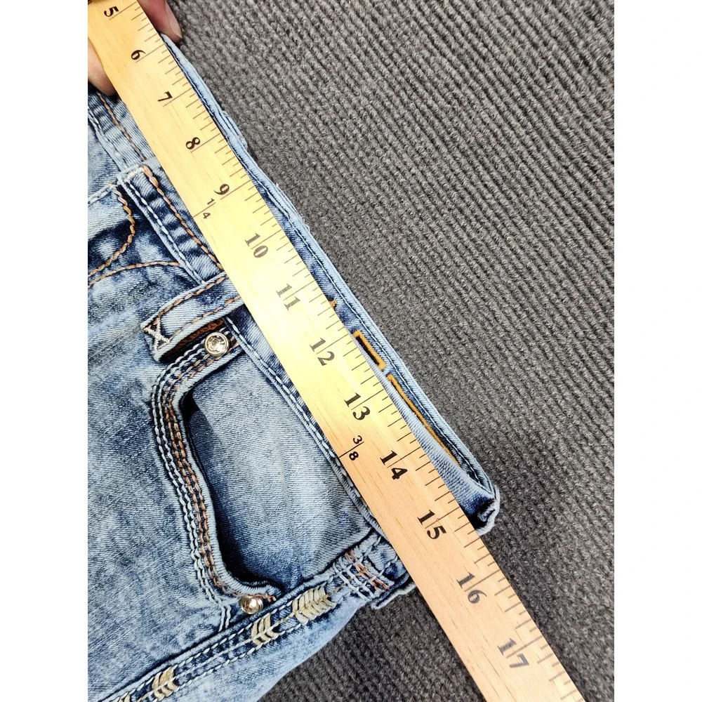 Rock Revival Luz Bootcut Jeans Women 29 Blue Acid Wash Embellished Y2K - Picture 11 of 13
